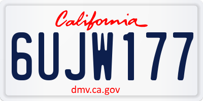 CA license plate 6UJW177
