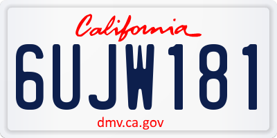 CA license plate 6UJW181