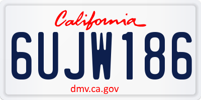 CA license plate 6UJW186