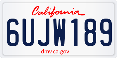 CA license plate 6UJW189