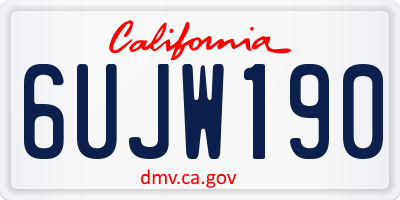 CA license plate 6UJW190