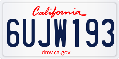 CA license plate 6UJW193