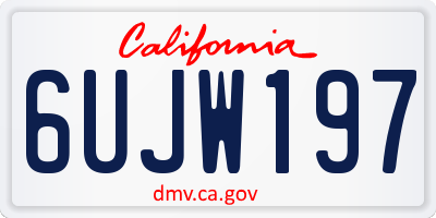 CA license plate 6UJW197