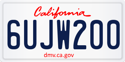 CA license plate 6UJW200