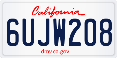 CA license plate 6UJW208
