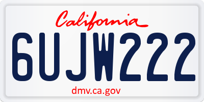 CA license plate 6UJW222