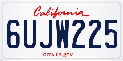 CA license plate 6UJW225