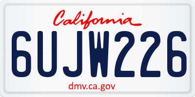 CA license plate 6UJW226