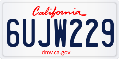 CA license plate 6UJW229