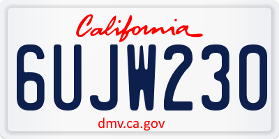 CA license plate 6UJW230