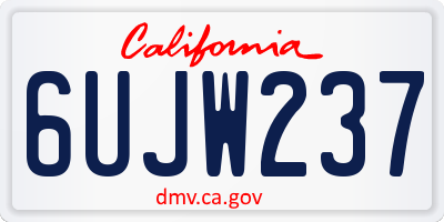 CA license plate 6UJW237