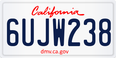 CA license plate 6UJW238