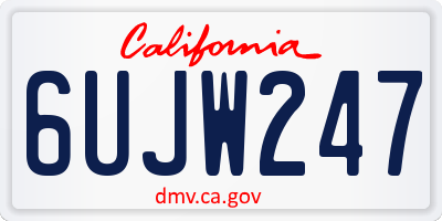 CA license plate 6UJW247