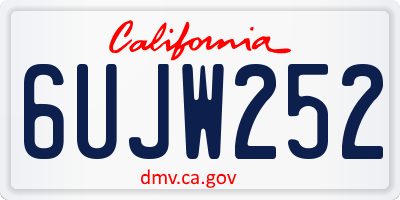 CA license plate 6UJW252