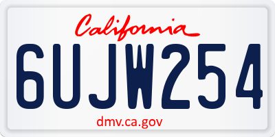 CA license plate 6UJW254
