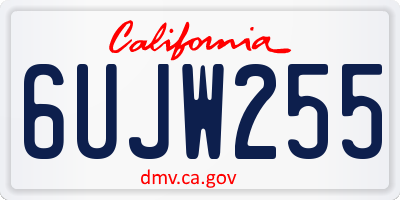 CA license plate 6UJW255
