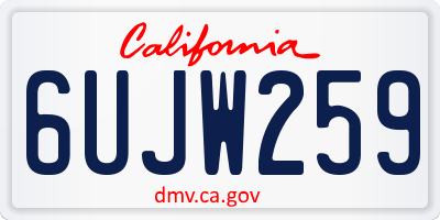 CA license plate 6UJW259