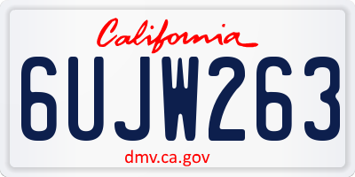 CA license plate 6UJW263