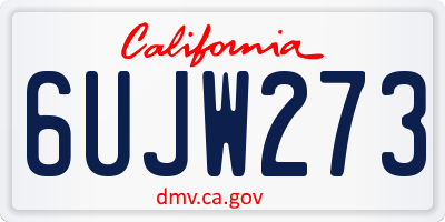 CA license plate 6UJW273