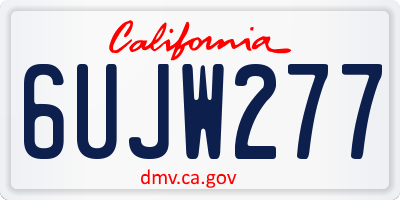 CA license plate 6UJW277