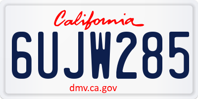 CA license plate 6UJW285