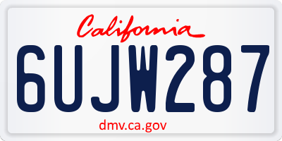 CA license plate 6UJW287