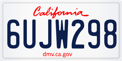 CA license plate 6UJW298