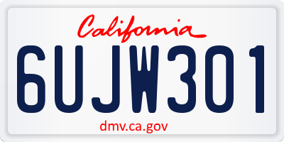 CA license plate 6UJW301
