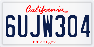 CA license plate 6UJW304