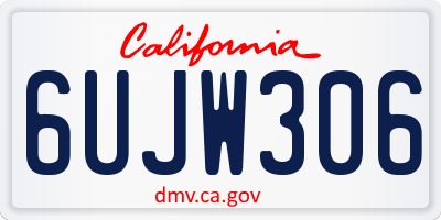 CA license plate 6UJW306