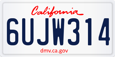 CA license plate 6UJW314