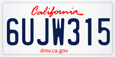 CA license plate 6UJW315