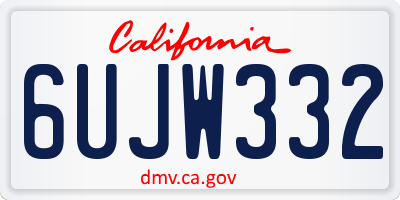 CA license plate 6UJW332