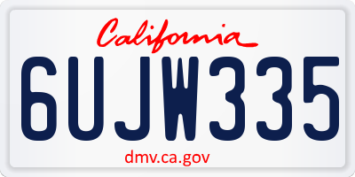 CA license plate 6UJW335