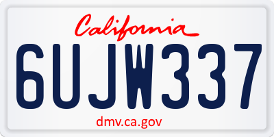 CA license plate 6UJW337