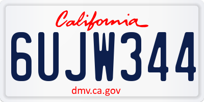 CA license plate 6UJW344