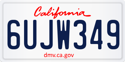 CA license plate 6UJW349