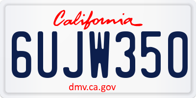 CA license plate 6UJW350
