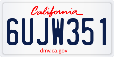 CA license plate 6UJW351