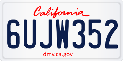 CA license plate 6UJW352