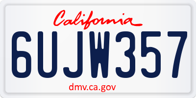 CA license plate 6UJW357