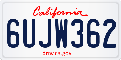 CA license plate 6UJW362