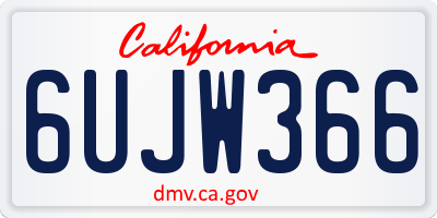 CA license plate 6UJW366