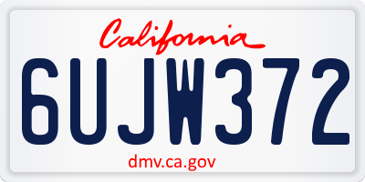 CA license plate 6UJW372