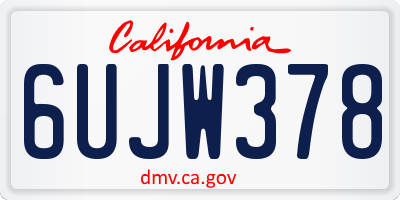 CA license plate 6UJW378