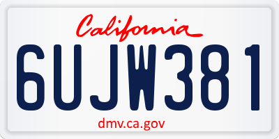 CA license plate 6UJW381