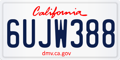 CA license plate 6UJW388