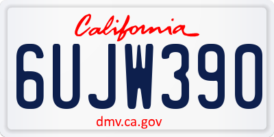 CA license plate 6UJW390