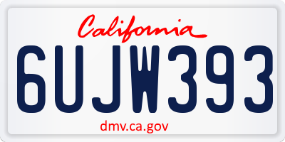 CA license plate 6UJW393
