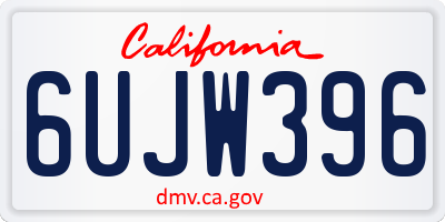 CA license plate 6UJW396